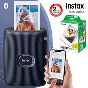 Resim Fujifilm Instax Mini Link 2 Uzay Mavisi Akıllı Telefon Yazıcısı Ve 20'li Mini Film Fujifilm