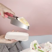 Resim 1 Adet Ergonomik Pembe Saplı Kek Spatulası - Gıda Güvenliği, Çok Amaçlı Mutfak Aleti, Pizza ve Cheesecake Servis için, Şık Tasarım, Dayanıklı Pişirme Aksesuarı 
