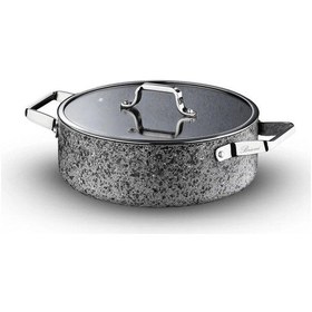 Resim Stone-age 32 Cm Çizilmez Yanmaz Yapışmaz İndüksiyonlu Basık Tencere Gri 