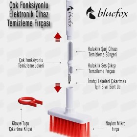 Resim 5'i 1 Arada Elektronik Temizlik Kiti - Yumuşak Kulaklık Temizleyici, Klavye Fırçası, Çok Işlevli Cihaz Bakım Seti 