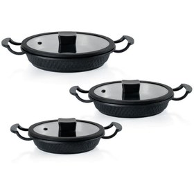 Resim Schafer 1S2825-06002-SIY01 Hektor 3 lü Döküm Sahan Seti 6 Parça-Siyah 
