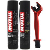 Resim Motul C1 Chain Clean + C4 Chain Lube Factory Line 2 x 400 ML + Fırçalı Yağlama Seti 