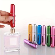 Resim Mini Parfüm Atomizör Püskürtme Şişeleri: Mat Alüminyum & Cam, Taşınabilir Yenilenebilir Kozmetik Kapları, Seyahat & Hediyeler için İdeal - BPA Ücretsiz, Düşük Alerjik 