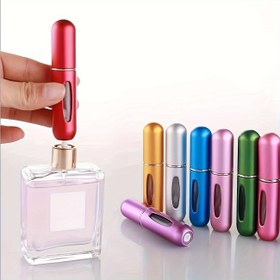 Resim Mini Parfüm Atomizör Püskürtme Şişeleri: Mat Alüminyum & Cam, Taşınabilir Yenilenebilir Kozmetik Kapları, Seyahat & Hediyeler için İdeal - BPA Ücretsiz, Düşük Alerjik 