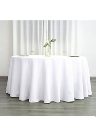 Resim Düğün , Otel , Restoran , Parti Masası İçin Büyük Yuvarlak Saten Masa Örtüsü 