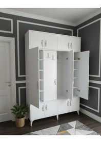 Resim Zerkaconcept Averon Portmanto Vestiyer Ayakkabılık Dolap Beyaz - M1 Beyaz 