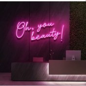 Resim Twins Led Oh,you Beauty Yazılı Neon Tabela Pembe Model:model:32343366 
