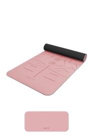 Resim Gymo Sembol Hizalamalı 6mm TPE Yoga Matı Pilates Minderi Diz Dirsek Koruyucu Matlı Set Scarlet 