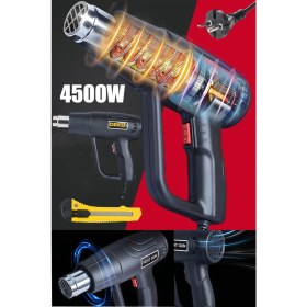 Resim Deko Turkey 4500 Watt Dayanıklı Bakır Sargılı Rezistans 2 Kademeli Ayarlı Sıcak Hava Tabancası Isı Tabancası 