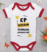 Resim Bitmeyen Kartuş Bk Kids Ep Isterim Tasarımlı Kırmızı Bebek Body Zıbın-1 