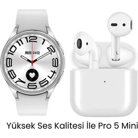 Resim sanalticaretiniz Watch 6 Classic Akıllı Saat ve Pro 5 Mini Bluetooth Kulaklık 