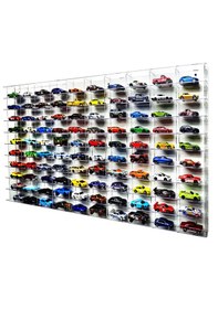 Resim Şeffaf Pleksi Hobi Araba Rafı 100 Araçlık 