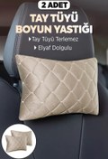 Resim AYAZGRUP 2'Lİ ULTRA LÜKS ORTOPEDİK TAY TÜYLÜ BEJ DESENLİ OTO BOYUN YASTIĞI 