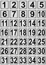 Resim Metal Kapı Masa Dolap Numarası 4 Cm 4 Cm 35 Adet 