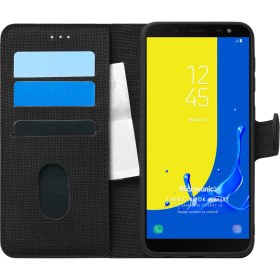 Resim Samsung Galaxy J6 Kılıf Fabric Book Wallet Siyah 
