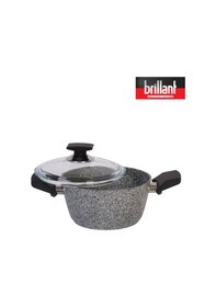Resim Brillant Lüks Granit Derin Tencere 22 Cm Yanmaz Yapışmaz Tencere 