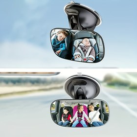 Resim SecureDrive Geri Görüş Aynası Çift Ekran Tasarımı ile - Bebekleri, Yaşlıları ve Yolcuları İzlemek İçin İdeal | Emme Kupası ve Klipsli Stiller | Güvenli Sürüş Deneyimi, Güvenli Sürüş Aksesuarı | Çift Ekranlı Ayna | Emme Kupası Ayna, Araba İçin Geri Görüş Aynası 