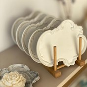 Resim Vintage Tepsi Reçine Kalıpları, Epoksi Döküm için Silikon Tepsi Kalıpları, Vintage Tabak Takı Tutucu Kap Konteyner Kalıp DIY Depolama Reçine Kil Beton El Sanatları Servis Tahtası El Sanatları Düğün Ev Dekoru 