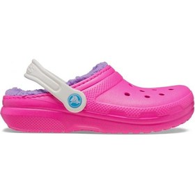 Resim Crocs 207010 Classic Lined Clog K Pembe Çocuk Terlik Pembe 
