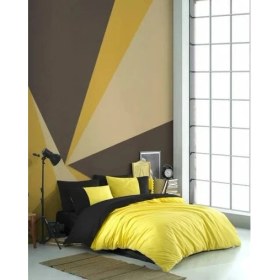 Resim VeraGlobe Buğz Hobby Kingsize Poplin Nevresim Diamond Sarı Siyah 