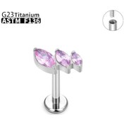 Resim İherag23 Astm F136 Titanyum Piercing Küpe, Dudak, Kulak, Burun Ve Göbek İçin, Cz Süslemeli, Daith Ve Tragus Uyumlu Siyah Çinko Kaplama Whıte 