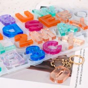Resim LEQU Yeni DIY damla yapıştırıcı kalıp delikli dijital harf silikon kolye anahtarlık 