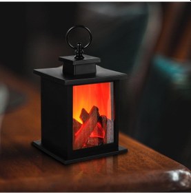 Resim Simülasyon Şömine Yaratıcı Küçük Süsler Ev Yumuşak Dekorasyon El Sanatları Şamdan Simülasyon Dekorasyon Led Kömür Dinamik Alev Rüzgar Lambası B Siyah 