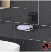 Resim Teknotel Easyfıx Yapışkanlı Sabunluk Mat Siyah Ef265 