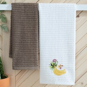 Resim Maxstyle Pamuk Muz Desenli 2 Parça Mutfak Havlusu 40x60 cm 