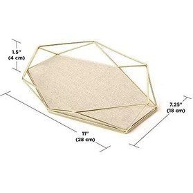 Resim Prisma Takı Rafı - Yüzükler, Küpeler, Bileklikler, Saatler ve Diğer Aksesuarlar Için Takı Tepsisi, Metal/mat Altın 