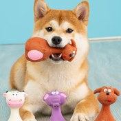 Resim 1 Dayanıklı Çiğneme Dirençli Squeaky Lateks Oyuncak - Kemik Şekli, Canlı Renkler ve Günlük Oyun, Eğitim, Tatil Kutlamaları için Dayanıklı Detaylar ile Sevimli Karikatür Köpek Çiğneme Oyuncak - Pil Olmadan Temel Evcil Hayvan Eğlencesi 