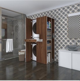 Resim Kenzlife Çamaşır-Kurutma Makinesi Dolabı Ahi Evran Sağ Cvz 187 090 60 Çekmeceli Banyo Çok Renkli 