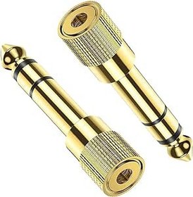 Resim SUNSHINETEK Kulaklık Jakı Adaptörü 6,35 mm (1/4") Erkek - 3,5 mm (1/8") Dişi Jak Kulaklık Ses, Stereo Aux Jak Kulaklık Adaptörü Altın Kaplama Kulaklık Ses Bağlantıları için 