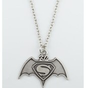 Resim Batman Süperman Düz Zincir Kolye Gümüş 