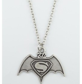 Resim Batman Süperman Düz Zincir Kolye Gümüş 