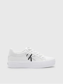 Resim Calvin Klein Kadın Logolu Platform Topuklu Rahat Tabanlı Gündelik Kullanıma Uygun Beyaz Sneaker Yw0y 