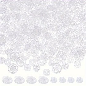 Resim 50/100 Adet Şeffaf Görünmez Çıtçıt Düğme Seti, Dayanıklı Görünmez Yuvarlak Çıtçıt Düğmeler Dikiş DIY Giyim, Kıyafetler, Gömlekler, Çantalar Gömlekler El Sanatları İçin Şeffaf Plastik Çıtçıt Düğmeler 