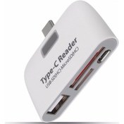 Resim 3in1type C Usb-c'den Usb 2.0 Tf Mikro Sd Otg Kart Okuyucu Macbook Telefon Tablet Beyaz 