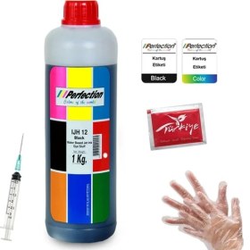 Resim Perfection Epson L365 L382 L386 Yazıcı Uyumlu Mürekkep Dolum Seti 1 kg Siyah 
