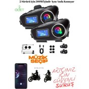Resim Çiftli Motosiklet Interkom Kulaklık Ipx6 Su Geçirmez, 800m Menzil, Fm Radyo, 25 Saat Pil 