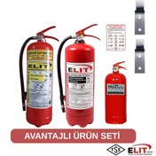 Resim ELİTyangın RUHSATA UYGUN YANGIN SÖNDÜRME TÜPÜ PAKETİ EV -ARAÇ -İŞ YERİ 