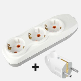 Resim Bauhaus Nilson Quattro 3'lü Topraklı Priz Klemens 