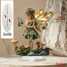 Resim 2D Düz, 2D Düz 1 Adet, Kelebek Kanatlı Bohem Akrilik Elf Heykeli - Harika Peri Bahçesi Masaüstü Dekorasyonu, Ev, Ofis veya Kafe Sergileri İçin Uygun, Ofis Dekorasyonu | Fantastik Heykeller | Karmaşık Tasarımlar, Ev Dekorasyon Heykelleri, 2D Düz Noel Süsleri 