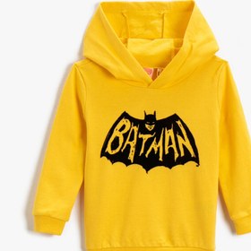 Resim Erkek Bebek Batman Lisanslı Sweatshirt Kapüşonlu Pamuklu 