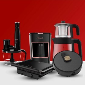 Resim Arçelik Küçük Ev Aletleri Siyah Mega Set Tm 6046 Cs - Cm 6964 S - Rhb 6050 S - K 3300 S - Rs 9131 