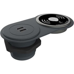 Resim metalline ® Circular-Line Modüler Hızlı Şarj Kutusu Wireless USB-Antrasit 