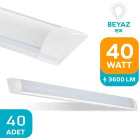 Resim ŞANLED 120 cm 40 Watt Yatay LED Bant Armatür-Trafolu Beyaz Işık-40 Adettir 