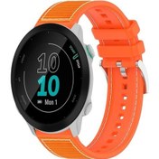 Resim Garmin Forerunner 570 İçin 20mm 42mm / 245/645 Hibrid Naylon Örgü Silikon Saat Bandı Turuncu 