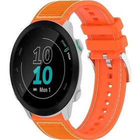 Resim Garmin Forerunner 570 İçin 20mm 42mm / 245/645 Hibrid Naylon Örgü Silikon Saat Bandı Turuncu 