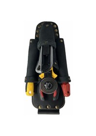 Resim Hakiki Deri Ca102 Elektrikçi Teknisyen Bel Çantası Süet Siyah 